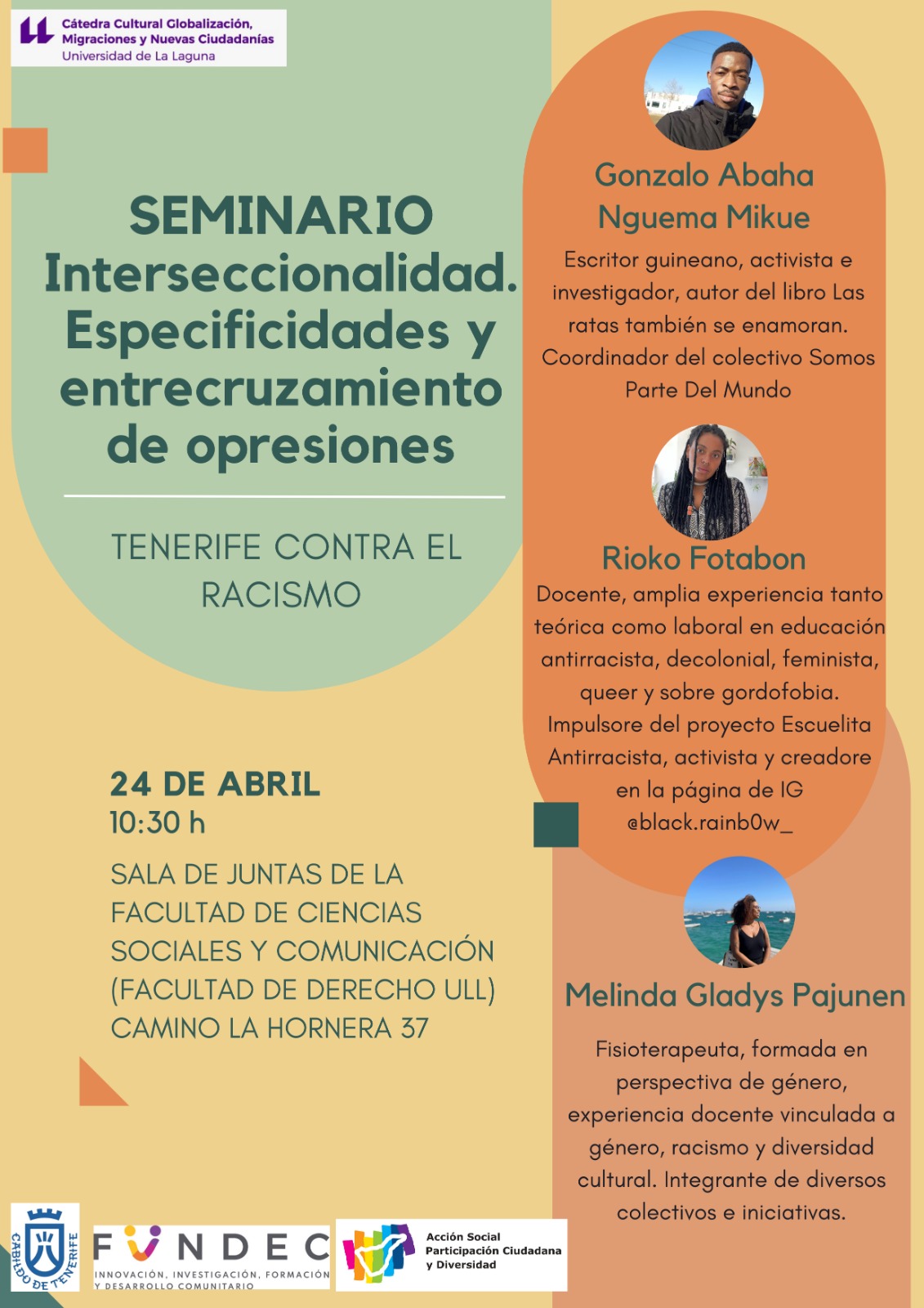 Cartel Seminario Interseccionalidad: especificidades y entrecruzamiento de opresiones